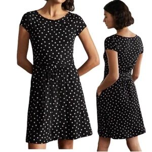 Boden Black and White Polka Dot Mini Dress